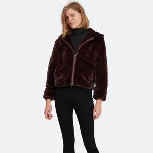 Vince Zip-Front Plush Faux Fur Jack NWOT